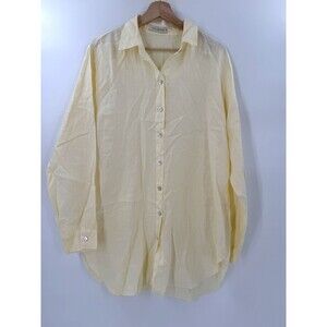 Cut Loose Shirt Women's MEDIUM Bemberg Button Up Long Sleeve 100% Linen USA Made